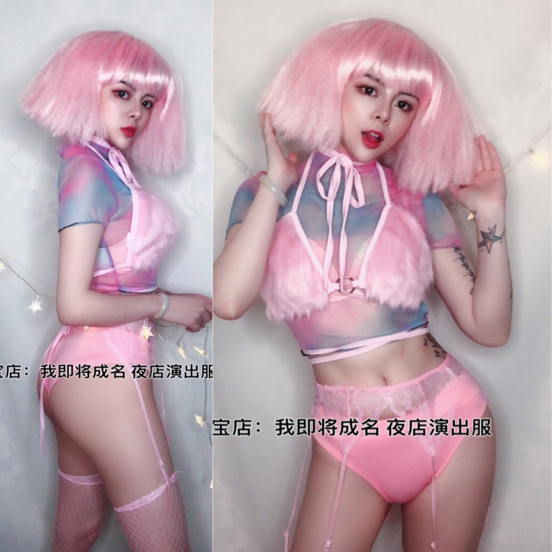 babyhome party pink hair bikini bar Ds lead dance GoGo Sexy Dj singer cuddly acting out