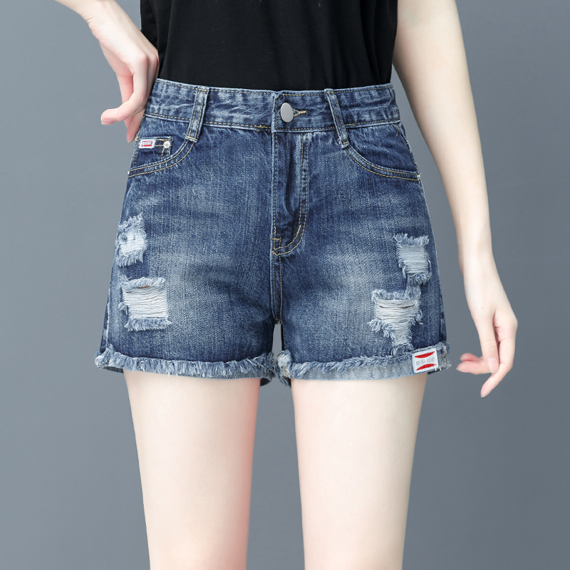 High-End Summer Thin Denim Shorts for Women, New High-Waisted Ripped Shorts for Petite Women, Summer Hot Pants