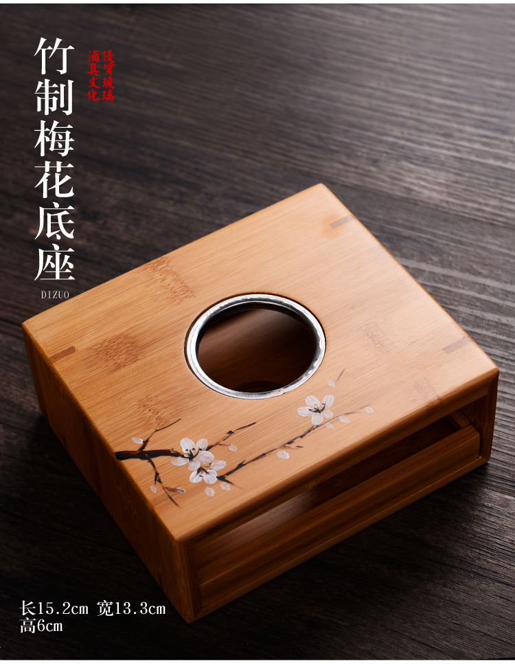 Bộ ly rượu thủy tinh kiểu Nhật mát lạnh nồi lẩu điện sưởi ấm gia đình nửa chai rượu sake chịu nhiệt - Rượu vang kệ rượu vang để bàn