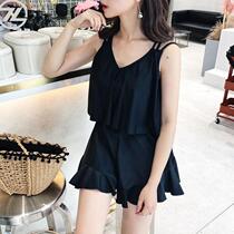 Hot spring bathing suit Bathing suit female cute Japanese one-piece skirt small chest gathered conservative students flat angle conservative school