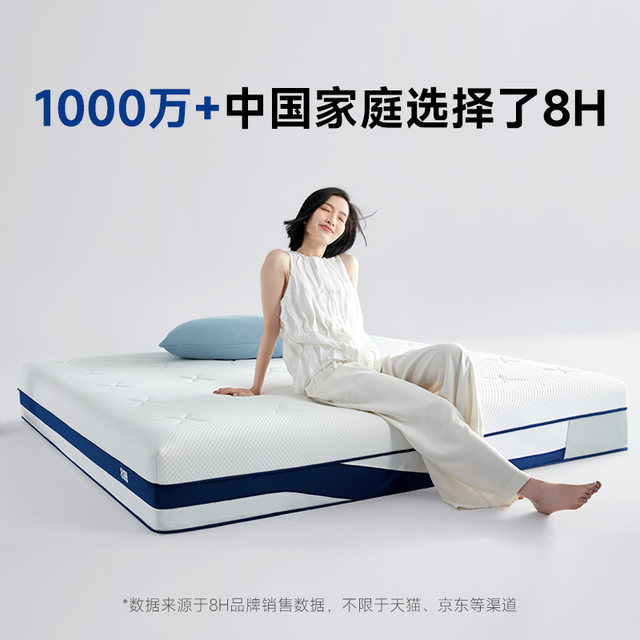 8H Star Blue Memory Foam Mattress Independent Spring Mattress 1.5m1.8m Soft and Hard Double-sided Spine and Waist Protection Home Mat