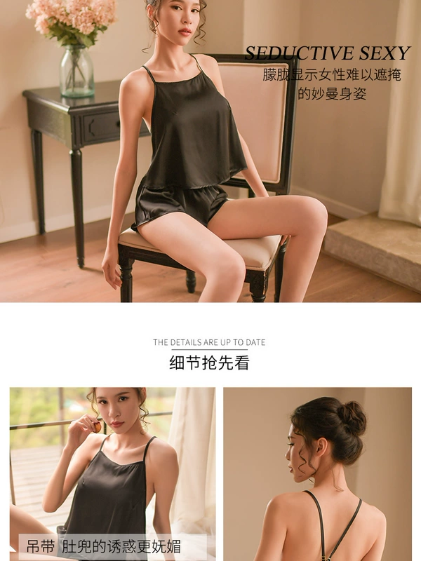 Sexy tạp dề nữ mùa xuân và mùa thu mới đồ ngủ gợi cảm thiết lập quan điểm siêu mỏng nóng đỏ lửa cung đỏ