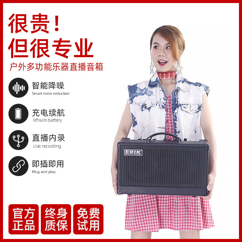 ERIK Eric MA80 outdoor charging blowpipe folk acoustic guitar playing and singing live recording folk music guzheng speaker