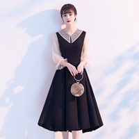 D стиль-черная средняя длинная модель