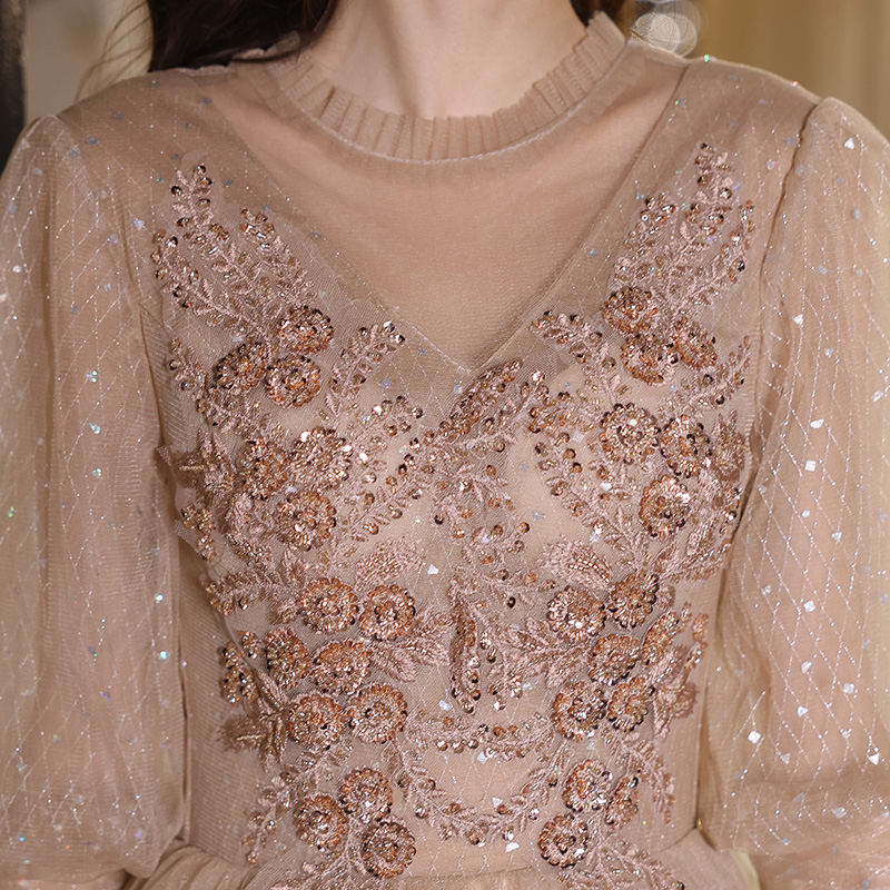 Evening dress, advanced skirt, champagne color, high-quality style, suitable for teen Evening dress, advanced skirt, champagne color, high-quality style, suitable for teen