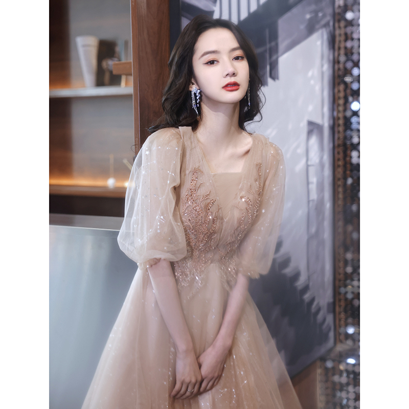  XXXL+Long, champagne color, mid-length  