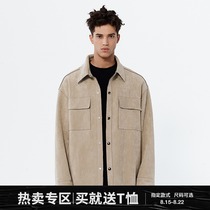  CHINISM suede shirt jacket mens loose trend camel American high street autumn trend shirt jacket