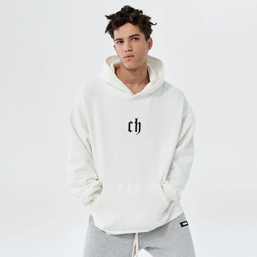 Толстовка с капюшоном, утепленный балахон, в американском стиле, свободный крой