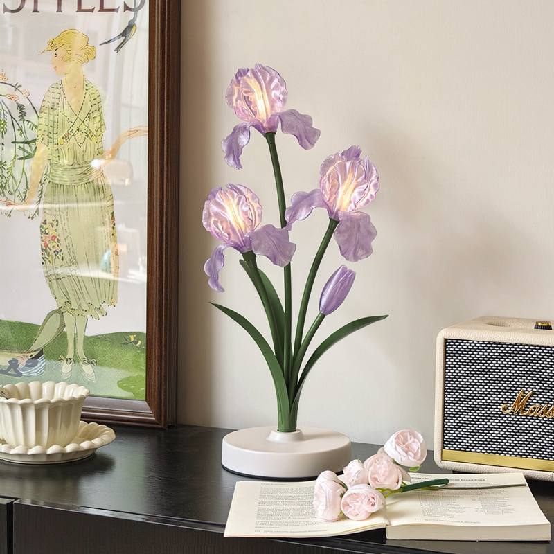 French-Style Iris Flower Table Lamp, Bedroom Bedside Lamp, Creative Retro Ornament, Night Light, Birthday Gift, Atmosphere Lamp French-Style Iris Flower Table Lamp, Bedroom Bedside Lamp, Creative Retro Ornament, Night Light, Birthday Gift, Atmosphere Lamp