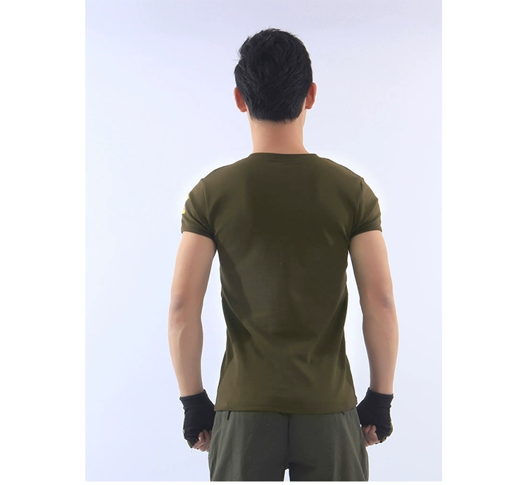 Mùa hè mới ngoài trời quần áo quạt quân đội ngắn tay cổ tròn nhanh khô cotton áo thun lực lượng đặc biệt đào tạo quần áo ngụy trang nam - Những người đam mê quân sự hàng may mặc / sản phẩm quạt quân đội áo ngụy
