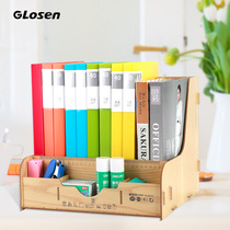  Jinlongxing simple bookshelf on the table Multi-layer folder storage box Drawer A4 file frame pen holder Office supplies