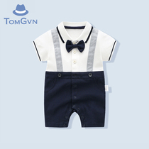  Tommy Gavin summer dress male baby gentleman romper 0-1 years old 100 days full moon dress Year old baby one-piece clothes
