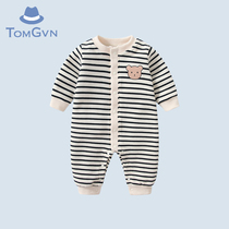 Tommy Gaven baby autumn clothes mens baby conjoined clothes 100 days full moon to serve foreign air khaclothes autumn and winter