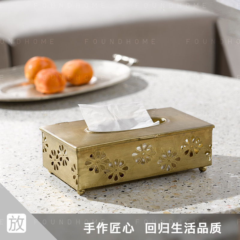 foundhome Indian hand for creative paper towel box Home Jane About rectangular metal Poldot Patterned Extraction Toilet Paper