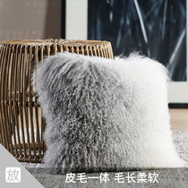 foundhome Nordic home beach wool fur light luxury girls sleeping pillow sofa cushion cover without core