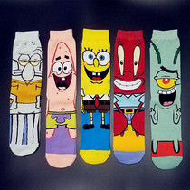 70 export cartoon stockings Spongebob Squidward big star Squidward couple animation Sesame street tide socks