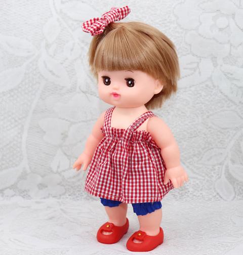 Phụ kiện quần áo Milu 25cm lưới màu đỏ váy búp bê + quần short + vòng tóc phù hợp với mùa hè đầy đủ 56 nhân dân tệ búp bê bác sĩ