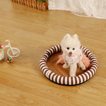 Dog Nest Summer Cool Nest Small Dog Ice Silk Cool Mat Mat Gidoll Beaume Round Washable Pet Nest Cat Nest