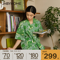 JNBYHOME short sleeve home suit suit cotton idyllic style shirt couple pajamas can be worn outside resort style