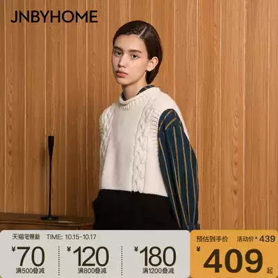 JNBYHOME Jiangnan cloth women's sweater home clothing knitted pullover sweater casual vest simple retro shape