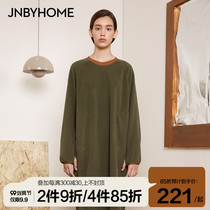 JNBYHOME Jiangnan cloth home clothing set autumn winter dress nightgown warm fleece pajamas can be worn outside