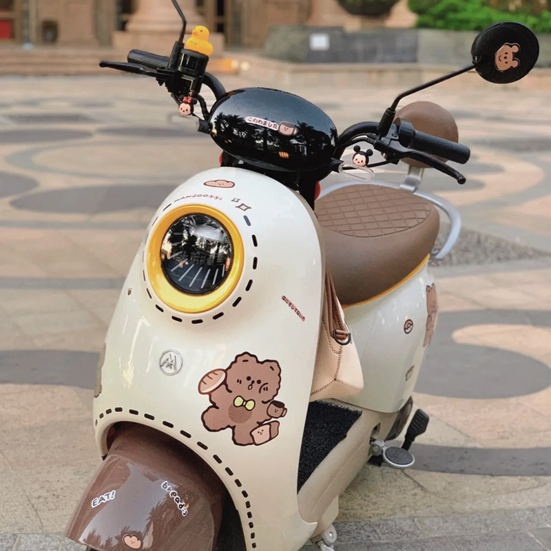 Yadi Electric Car Paste Bear Biscuit Computer Sticker Card Mark Scratch Cover Pattern Car Patch