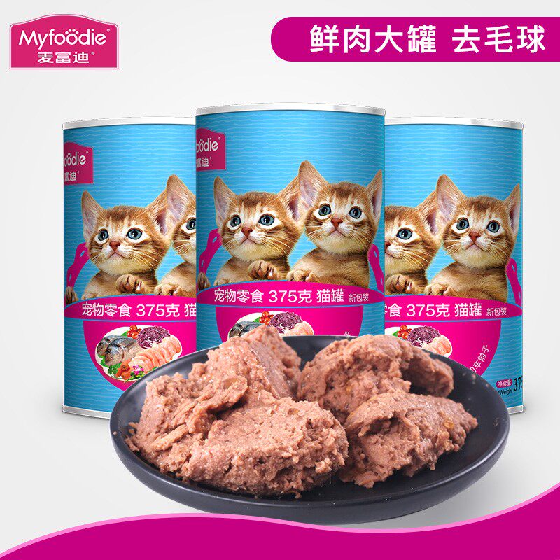 McFudy cat canned 375g12 tank cat wet grain cat snacks chicken fish big meat block cat grain 6 into young cat 48 staple food-Taobao