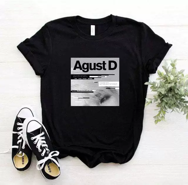 Футболка BTS AGUST D с коротким рукавом (S–4XL), хлопок, принт тур