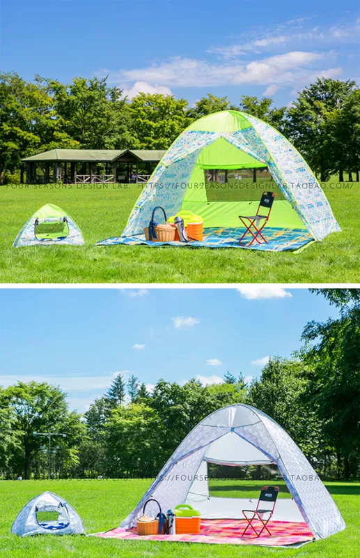 Nhật Bản 43DEGREES tự động bãi biển lều ngoài trời tốc độ mở cửa chống nắng công viên chống nắng dã ngoại lều trẻ em - Lều / mái hiên / phụ kiện lều