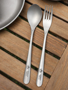 Hwzbben титан палочки для еды ложка ложка вилка ежедневно семья путешествие портативный кемпинг стиль пикник посуда сочетание