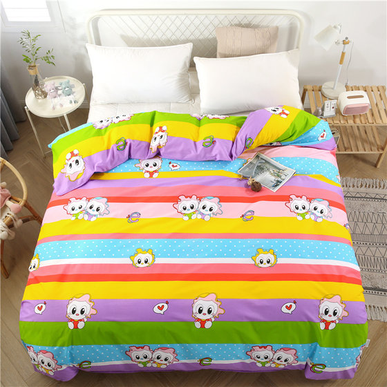 Pure cotton quilt cover single piece cartoon children 1.2m single 1.5m 1.8m bed 100% cotton quilt cover double 2.0m