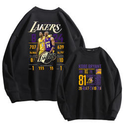 Lakers KOBE Kobe Bryant ບັນທຶກເສື້ອຍືດຄໍແຂນຍາວແຂນຍາວສໍາລັບຜູ້ຊາຍແລະແມ່ຍິງບາດເຈັບແລະກິລາບ້ວງວ່າງເສື້ອທີເຊີດ pullover