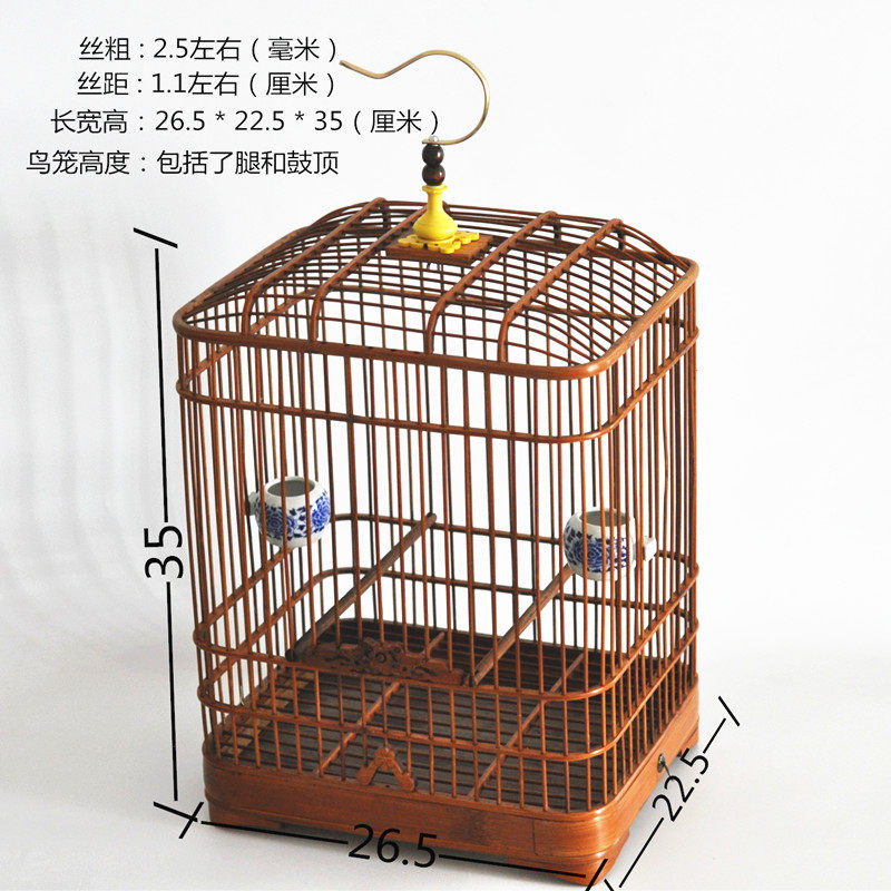 竹制鸟笼：纯手工蜡嘴笼，贝子鸟笼，全套配齐，传承古法工艺的匠心之作！-宠物鸡-淘宝百科网