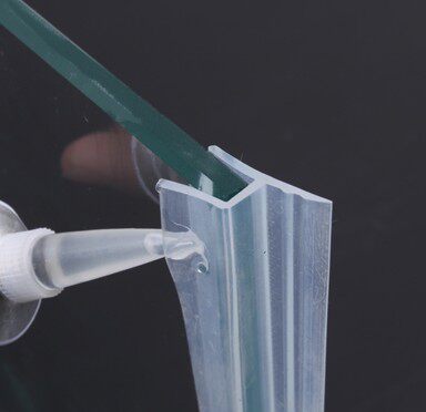 Protective silicone balcony glass door and window leather strip sealing strip door seam window windproof strip windshield transparent tempered glass