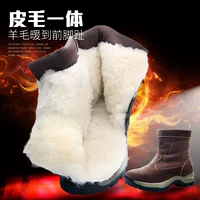 Giày tuyết ngoài trời lông nam một mùa đông ấm áp cộng với nhung dày dày không thấm nước ủng chống trượt giày boots nam