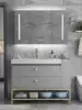 Rock bathroom cabinet Floor-to-ceiling powder room washbasin cabinet combination Intelligent mirror cabinet Simple modern washstand