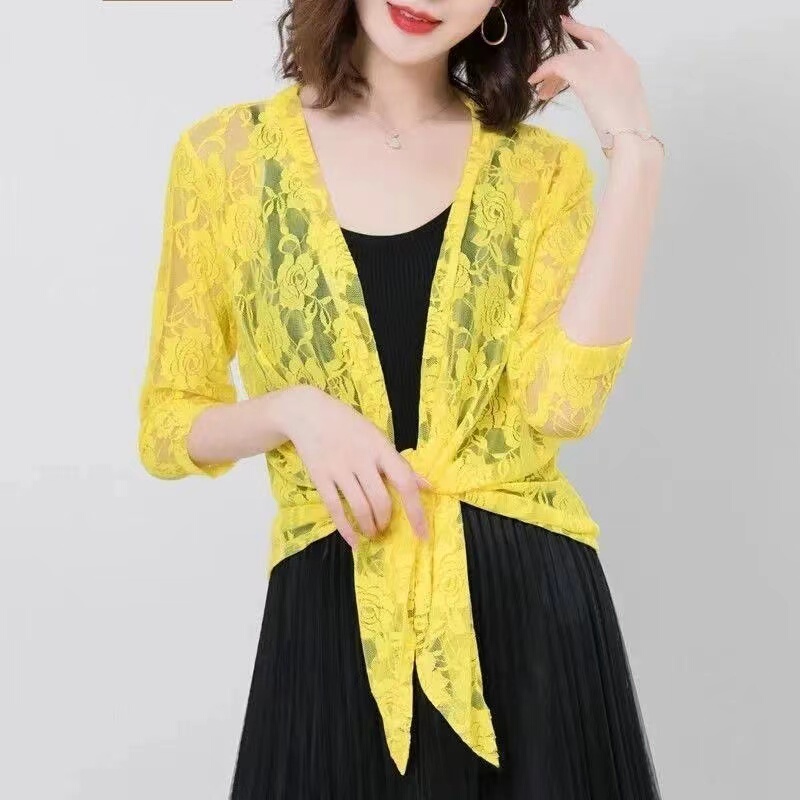 Summer Lace Shawl for Women, Sun Protection Cardigan, New Style, Thin Coat, Short Style, Worn over a Skirt