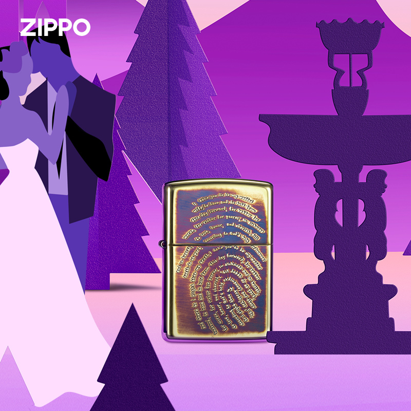 Zippo's treasure lighter U.S. imported windproof kerosene lighter love vows gift for boyfriend