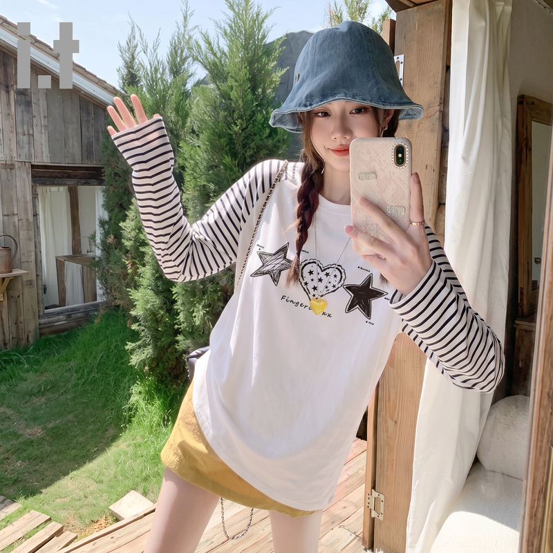 It Fingercroxx Blouse Sheer Top 2026 New Summer T-Shirt Slightly See-Through American Style Sun Protection Long-Sleeve Thin a It Fingercroxx Blouse Sheer Top 2026 New Summer T-Shirt Slightly See-Through American Style Sun Protection Long-Sleeve Thin a
