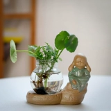 Зеленый бедный горшок стеклянный цветочный бутылка Прозрачная рабочая стола Творческий монах дзен свинг цветочный цветок