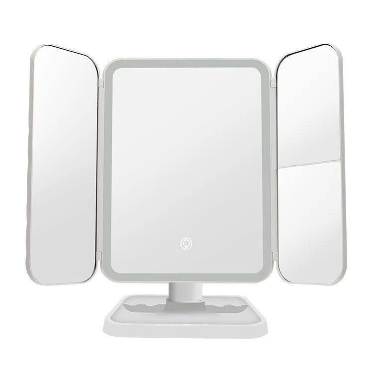 Trifold LED Makeup Mirror: 3-Panel Foldable Tabletop - Taobao product photo 7