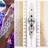 1 листовая вспышка Boho Metallic Gold Peathers Shimmering Jewelle