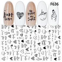 3D Nail Sticker Cool English Letter Nail Art Decorations