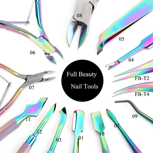 Full Beauty Nail Nail Cutper Nipper из нержавеющей стали Rainbow Twe