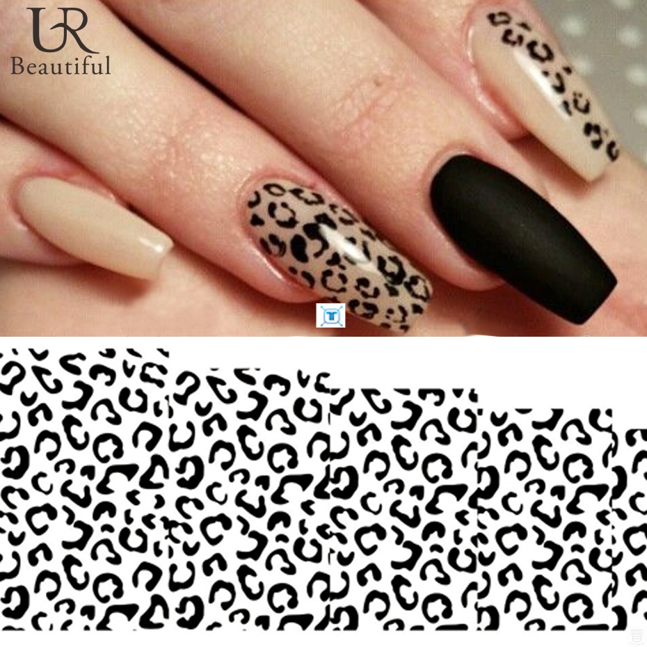 5pcs Sexy Leopard Nail Art Water Transfer Stickers Decals