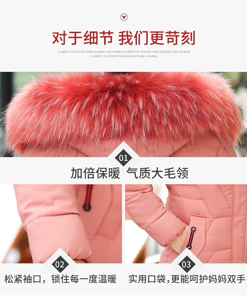 妈妈大毛领羽绒棉服 图4