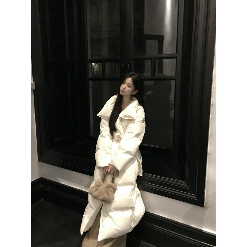 In Stock W51【Mannuan Zhiyu】Autumn and Winter High-End Versatile Long-Sleeve Slim-Fit Warm Long down Jacket with Belt In Stock W51【Mannuan Zhiyu】Autumn and Winter High-End Versatile Long-Sleeve Slim-Fit Warm Long down Jacket with Belt