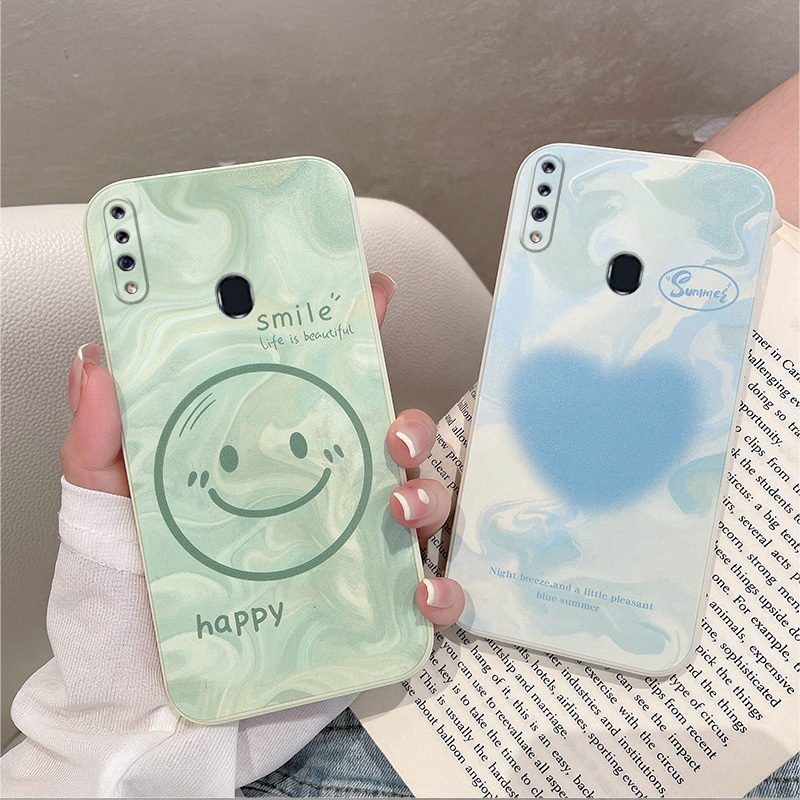 Cartoon Full-Cover Phone Case for Samsung A20S, Anime Style, Fresh and Simple Design for Couples, Personalized Soft Silicone Case for Samsung A20S, Artistic Style for Both Men and Women Sanxin A20S Is Cute and Soft.