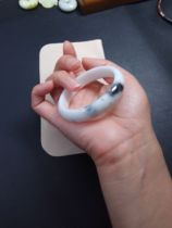 Shaanxi Xian Lantian jade bracelet dotted ink blue and white jade bracelet formal wear 54 3 jade bracelet with clear ink and white