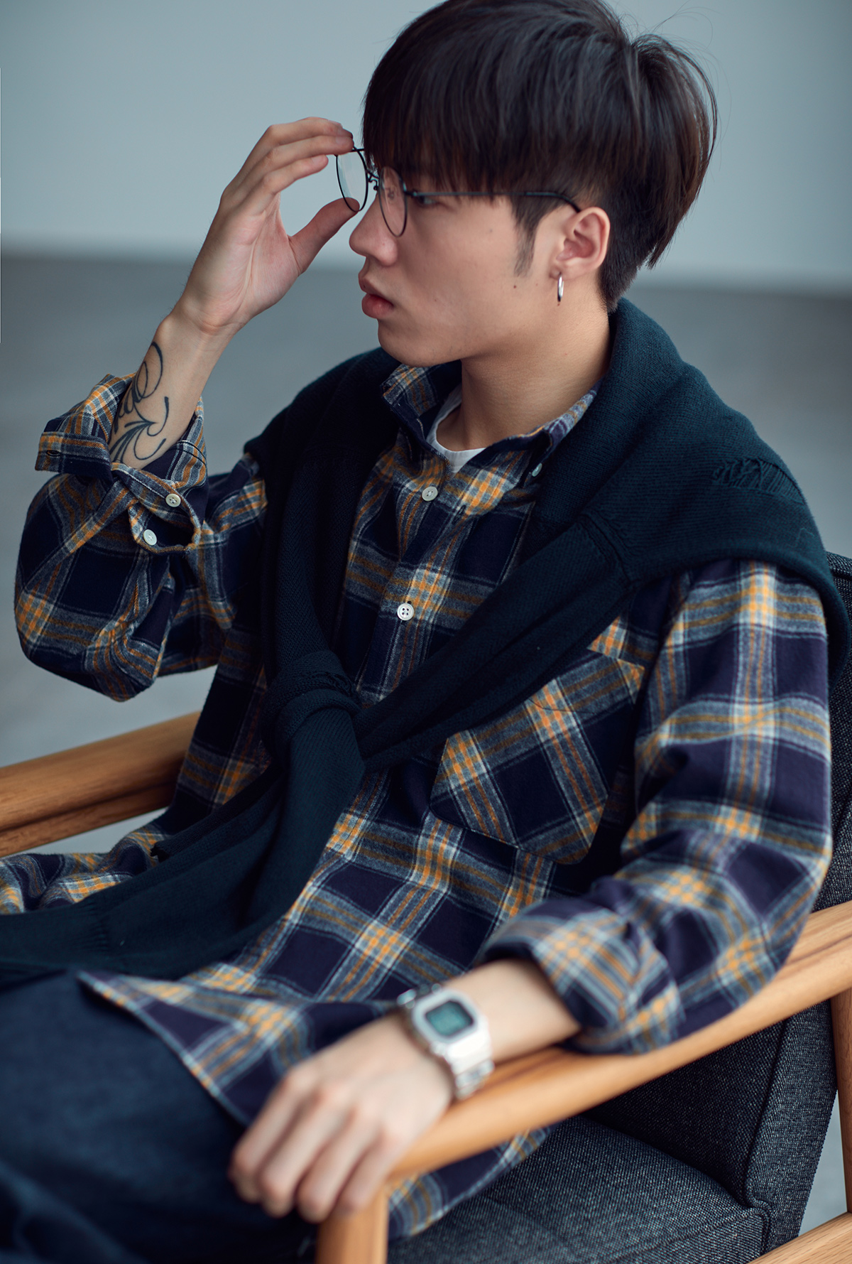 HUMANIMAL 20AW] Japan Import Fabric Flannel Plaid Grit Shirt Shirt Limited
